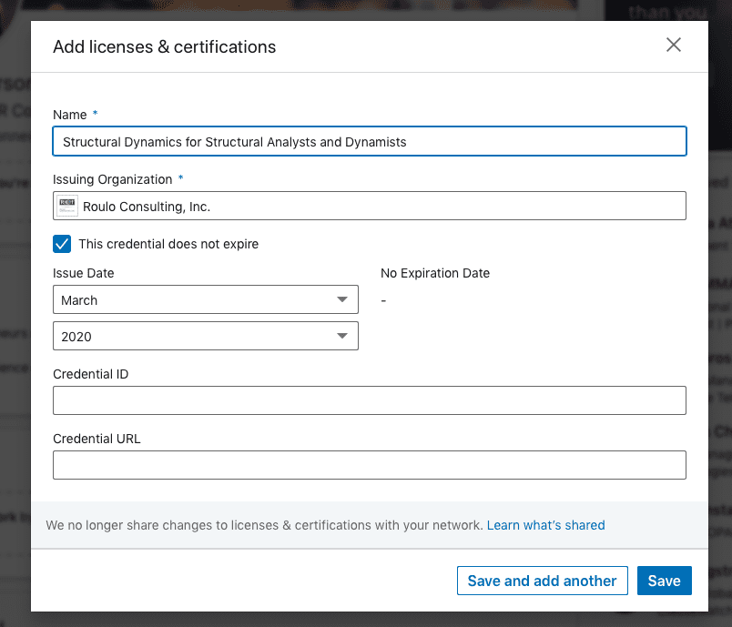 LinkedIn - Add licenses & certifications